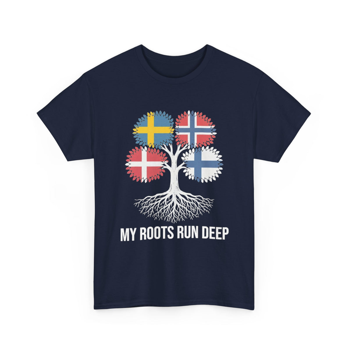 My Roots Run Deep — Scandinavian Flag Tree Tee
