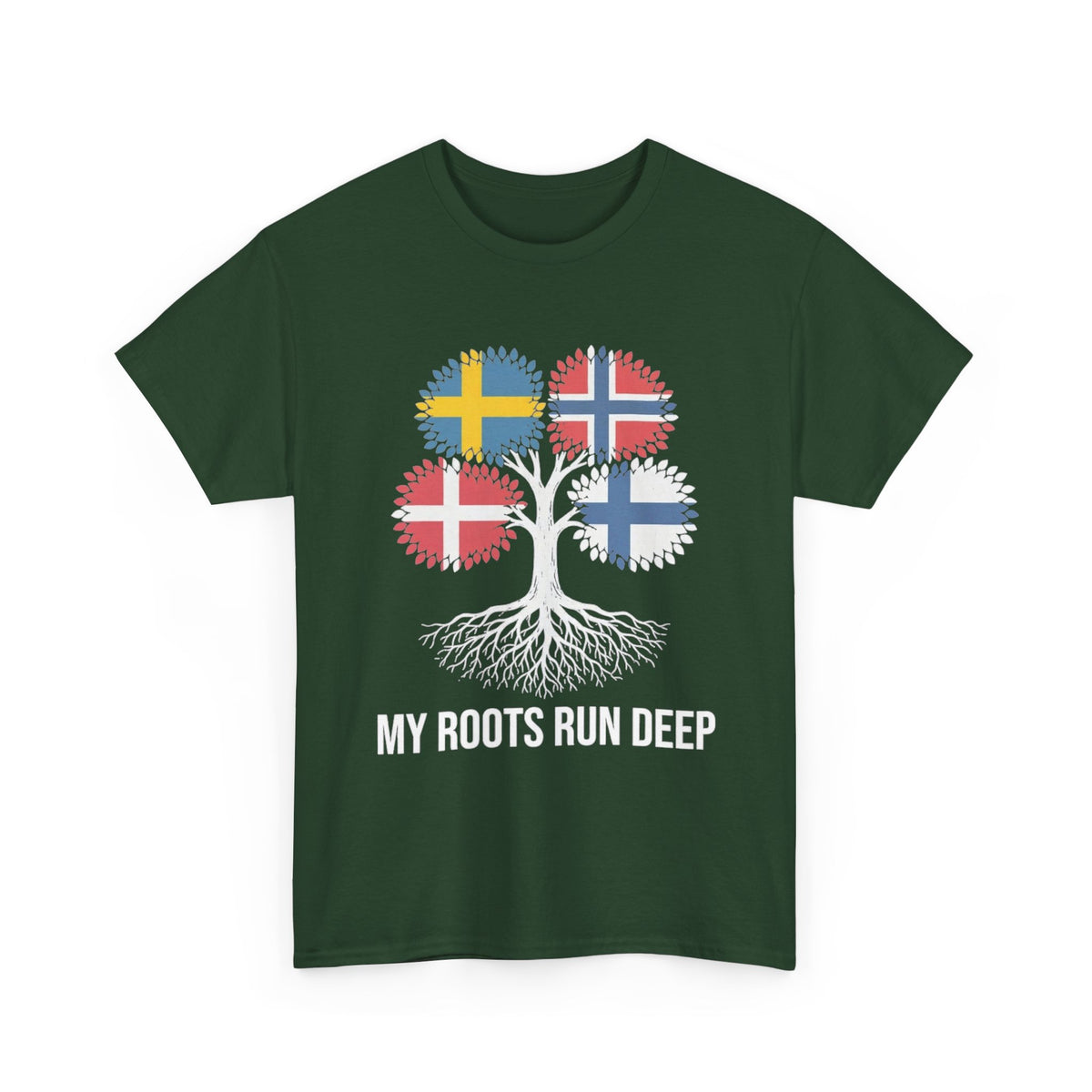 My Roots Run Deep — Scandinavian Flag Tree Tee