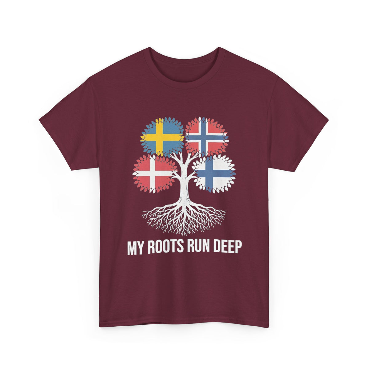 My Roots Run Deep — Scandinavian Flag Tree Tee