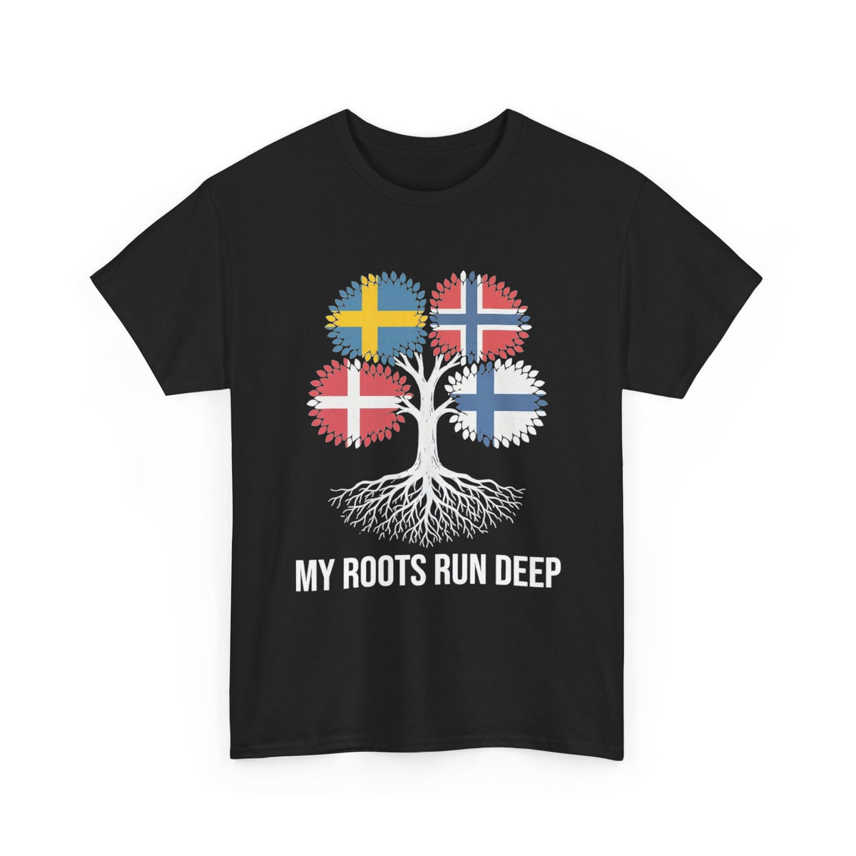 My Roots Run Deep — Scandinavian Flag Tree Tee