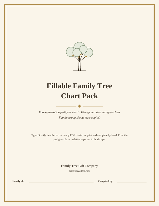 Fillable Family Tree Chart Pack (Digital)