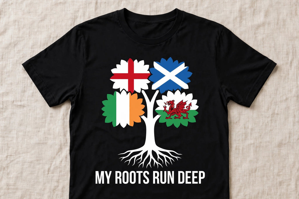 My Roots Run Deep — British Isles Flag Tree Tee