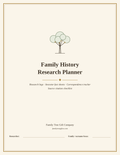 Family History Research Planner — Printable & Fillable (Digital)